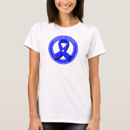 Camiseta Scleroderma Sensibilização Blue Fita Coração Branc