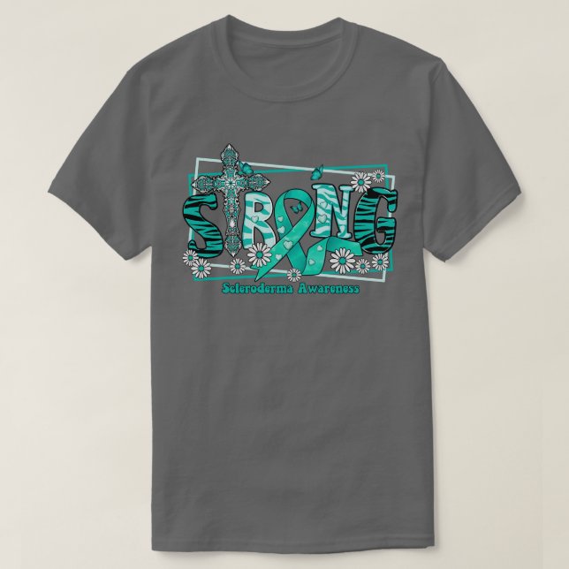 Camiseta Scleroderma Sensibilização Para A Consciência Cruz (Frente do Design)