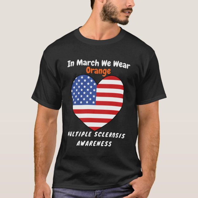 Camiseta Sclerose Múltipla do Coração Marcha de Conheciment (Frente)