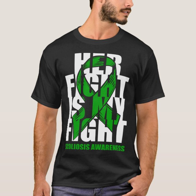 Camiseta Scoliosis Awareness Month June Green Ribbon Her Fi (Frente)