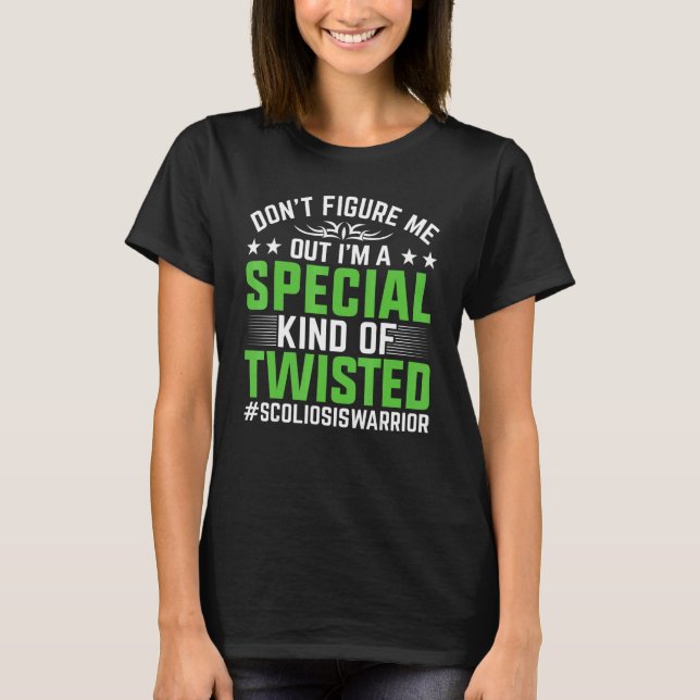 Camiseta Scoliosis  Spinal Injury Green Ribbon Awareness Sc (Frente)