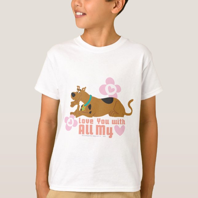 Camiseta Scooby-Doo "Amo-Te Com Todo O Meu Coração" (Frente)