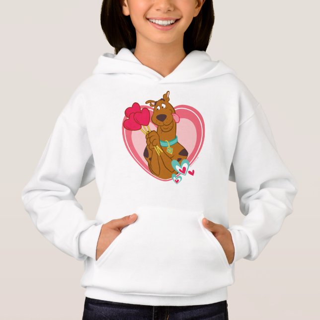 Camiseta Scooby-Doo Holding Heart Lolipops (Frente)