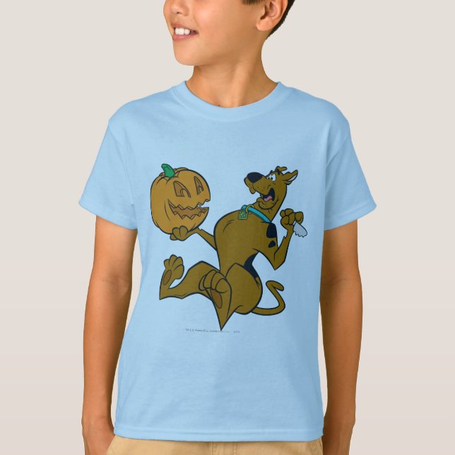 Camiseta Scooby-Doo que cinzela a abóbora (Frente)