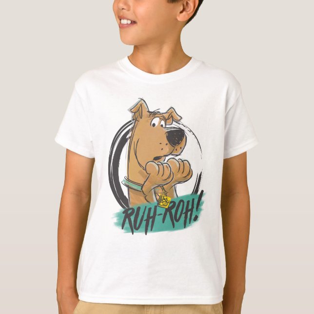 Camiseta Scooby-Doo "Ruh Roh!" Desenho do Marcador (Frente)