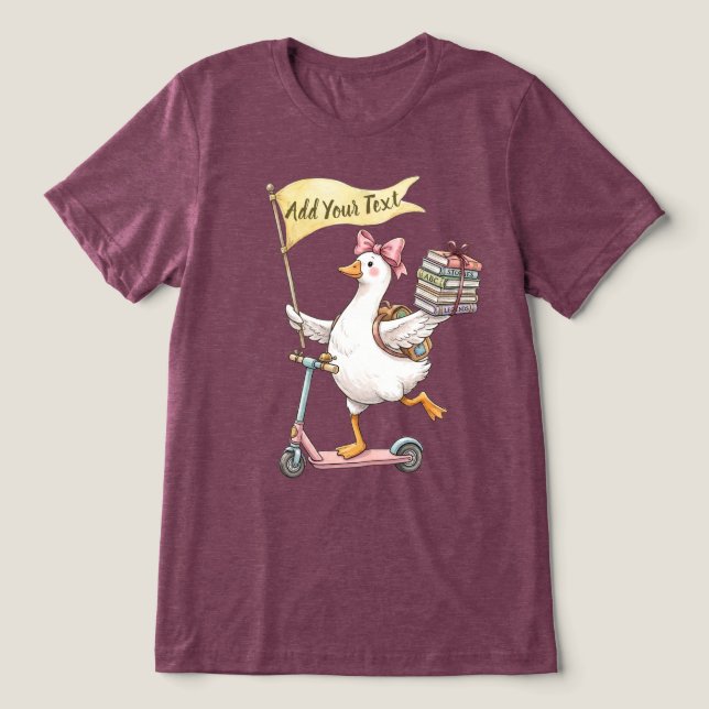 Camiseta Scooter de Ganso Bobo Personalizável de Volta às A (Design frontal)
