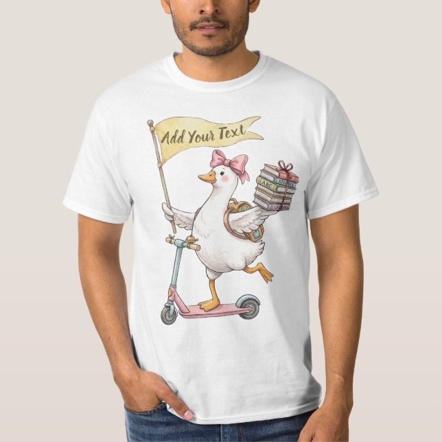 Camiseta Scooter de Ganso Bobo Personalizável de Volta às A (Frente)