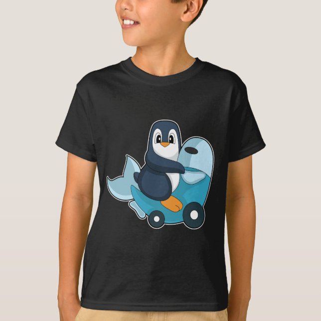 Camiseta Scooter de Peixe de Pinguim (Frente)