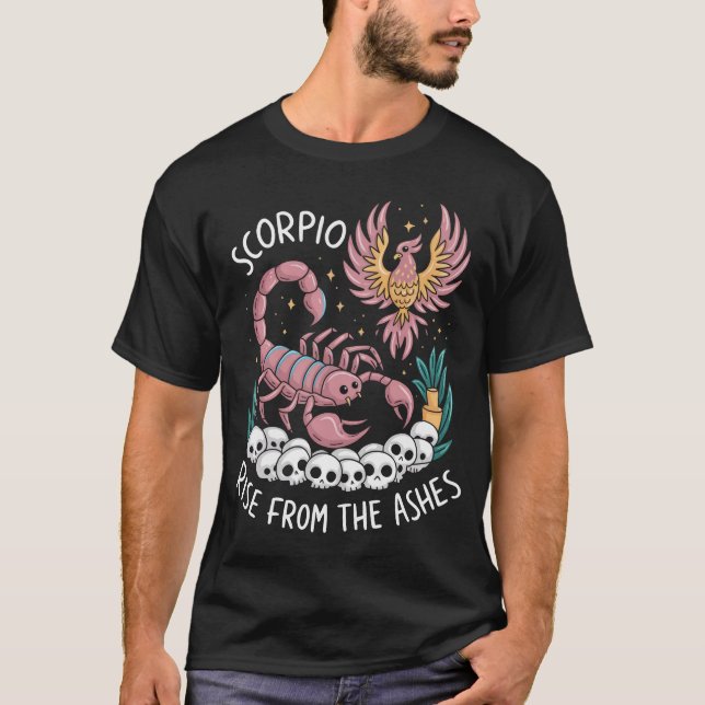 Camiseta Scorpio Ascensão: Fênix do Zodiac (Frente)