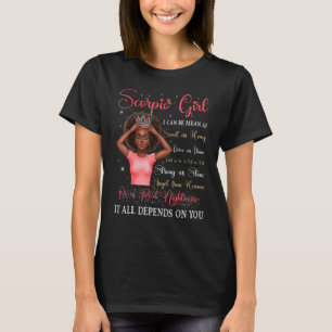 Camiseta Scorpio Girl Black Queen Zodiac Aniversário Afro