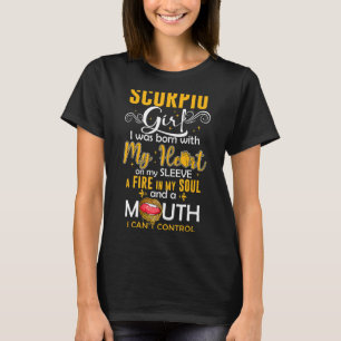 Camiseta Scorpio Girl Estava Nascer Com Meu Coração Para A