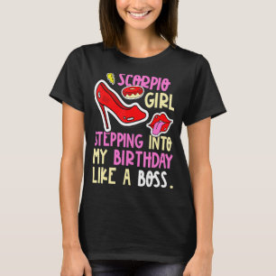 Camiseta Scorpio Girl Horoscope Sente-se como Aniversário