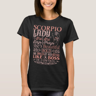 Camiseta Scorpio Lady Astrology Sinal Zodiac Escorpião Mulh