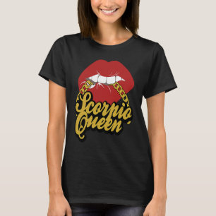 Camiseta Scorpio Queen Birthday Chain Lip Biting Scorpio Pa