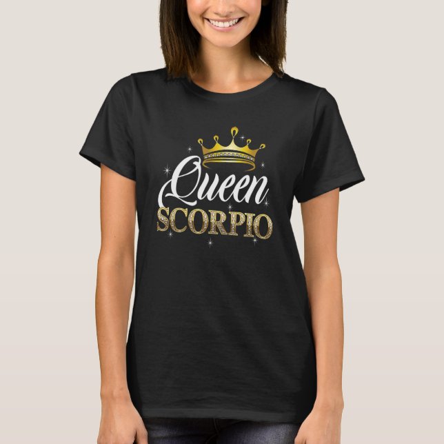 Camiseta Scorpio Queen For Women Zodiac Diamond Crown (Frente)