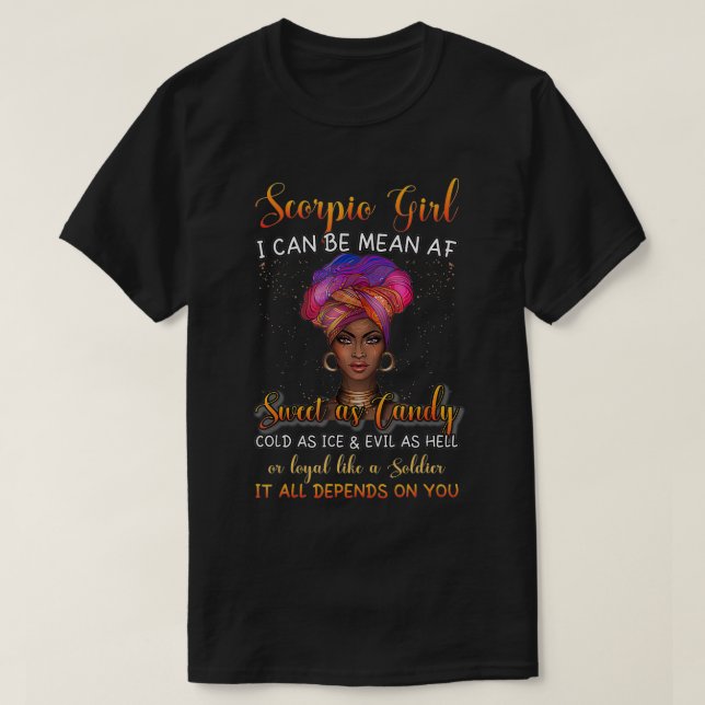 Camiseta Scorpio Queens São Nasceres em outubro e doces e c (Frente do Design)
