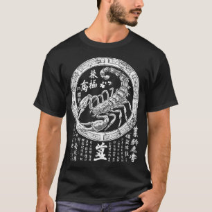 Camiseta Scorpio Zodiac Art Japonês Arachn de Estilo Orie