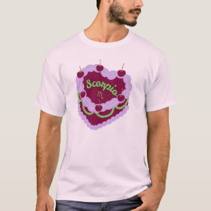 Camiseta Scorpio Zodiac Pastel Bolo de Aniversário