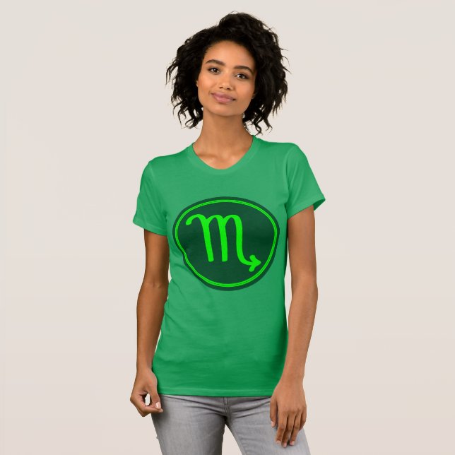Camiseta Scorpio Zodiac - Símbolo Green Mix (Frente Completa)