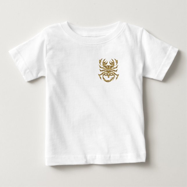Camiseta Scorpio Zodiac - Tribal Dourado (Frente)