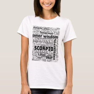 Camiseta Scorpio Zodiac Word Cloud Inspiração