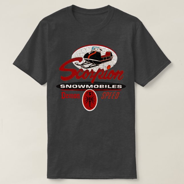Camiseta Scorpion Vintage Snowmobiles EUA (Frente do Design)