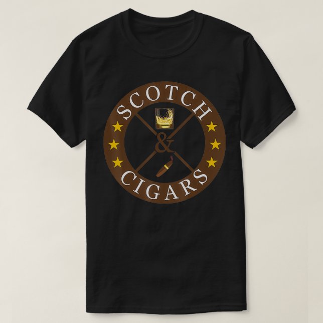 Camiseta Scotch Drinker & Cigar Smoker Classe Ideal Men Gif (Frente do Design)