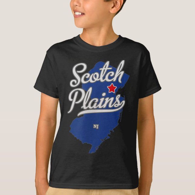 Camiseta Scotch Plains New Jersey Nj Map  (Frente)