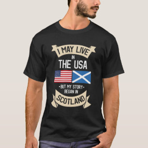 Camiseta Scotland American Flag Usa Scottish Roots Gifts
