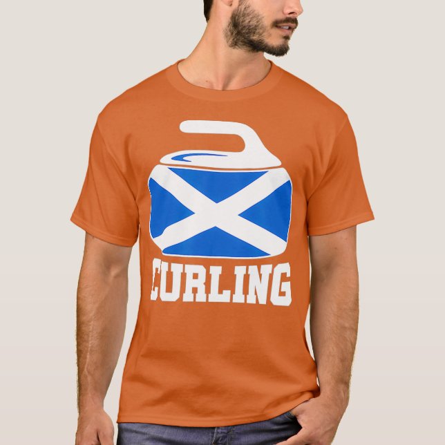 Camiseta Scotland Curling I Scottish Flag Curling Stone (Frente)