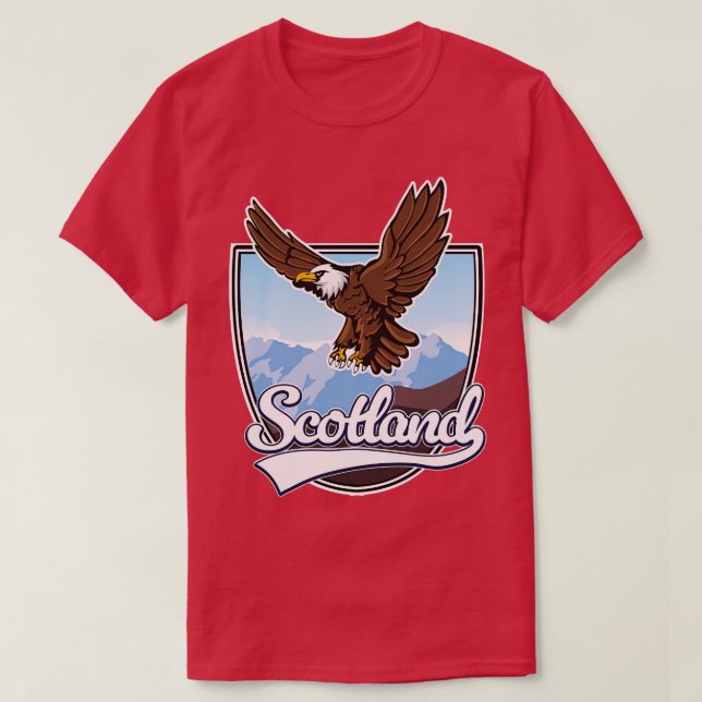 Camiseta Scotland Eagle — vetor paisagístico (Frente do Design)