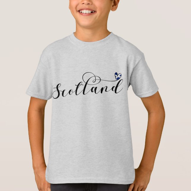 Camiseta Scotland Flag in Heart, Scottish Saltyre (Frente)