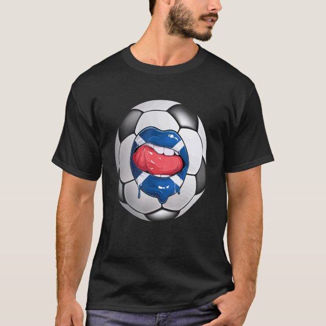 Camiseta Scotland Soccer Fan Scotsman Flag Mouth (Frente)