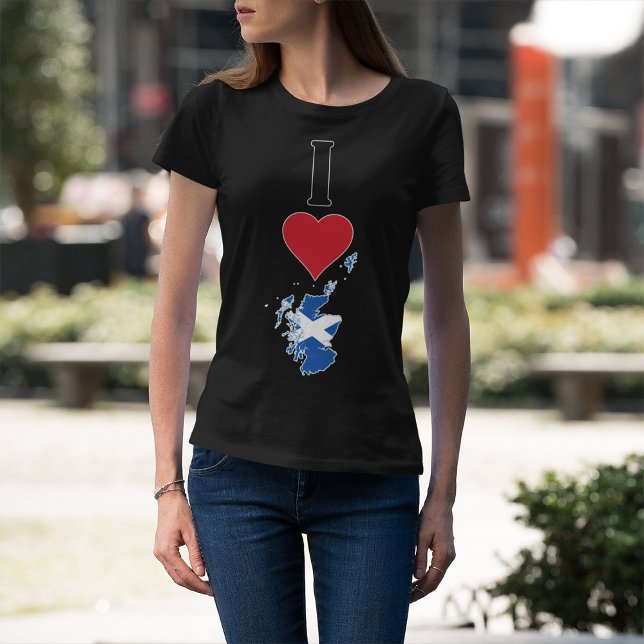 Camiseta Scotland Vertical I Love Scottish Flag Map Womens (Criador carregado)