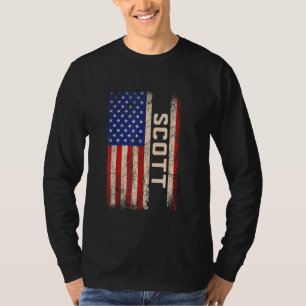 Camiseta Scott Sobrenome Shirt Scott Name American Flag