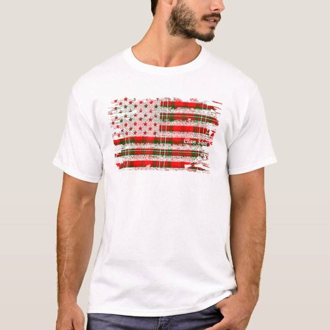 Camiseta Scott Surname American Flag Scottish Clan Tartan (Frente)
