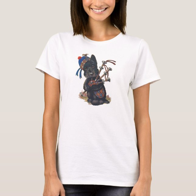 Camiseta Scottie bonito que joga Bagpipes (Frente)