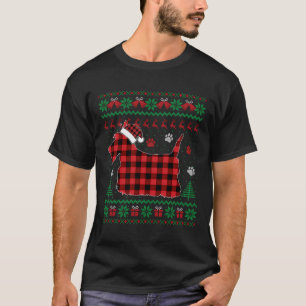 Camiseta Scottie Dog Christmas Pajama Red Xadrez Ug Escocês