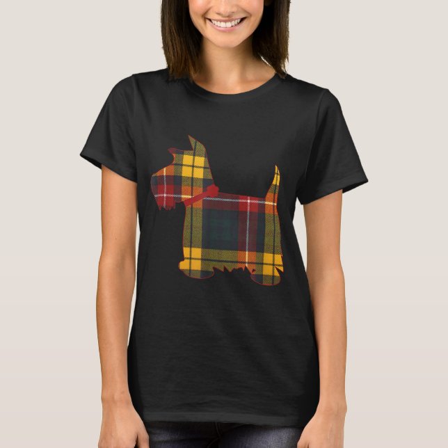 Camiseta Scottie Dog Scottish Terrier Buchanan Tartan Xadre (Frente)