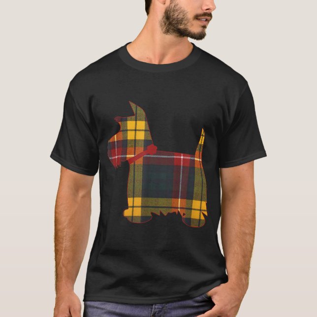 Camiseta Scottie Dog Scottish Terrier Buchanan Tartan Xadre (Frente)