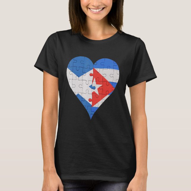 Camiseta Scottish Cuban Flag Heart (Frente)