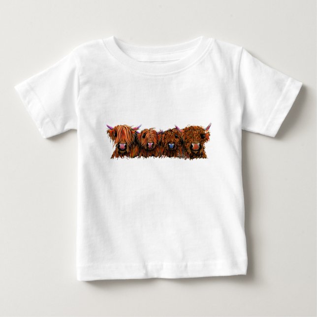 Camiseta SCoTTiSH do impressão da vaca das montanhas 'os (Frente)