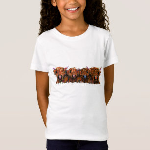 Camiseta SCoTTiSH do impressão da vaca das montanhas 'os
