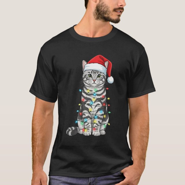 Camiseta Scottish Fold Cat Christmas Santa Lover (Frente)
