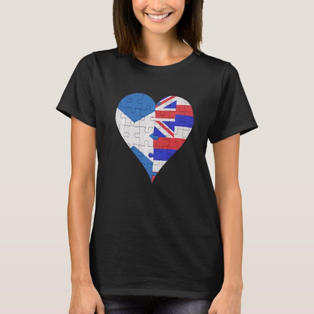 Camiseta Scottish Hawaiian Flag Heart (Frente)