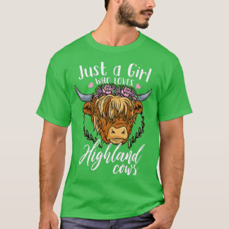 Camiseta Scottish Highland Cow é apenas uma garota que ama