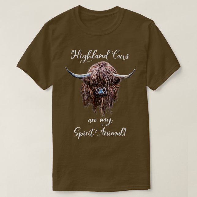 Camiseta Scottish Highland Cow Spirit Animal (Frente do Design)