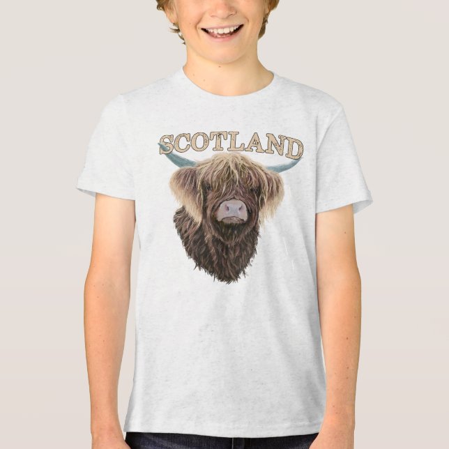 Camiseta Scottish Highland Cow With Scotland Slogan (Frente)