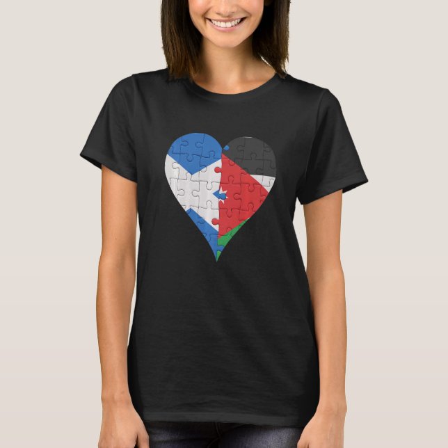 Camiseta Scottish Jordanian Flag Heart (Frente)