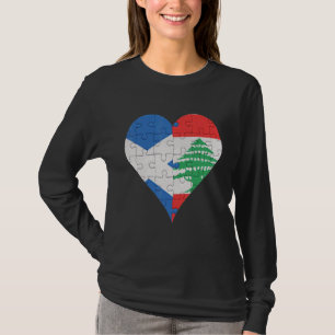 Camiseta Scottish Libanês Flag Heart
